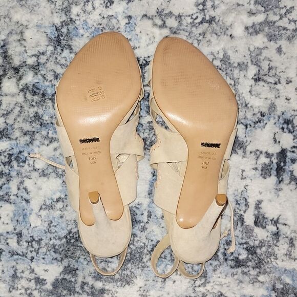 Beige/Nude Schutz 'Lenna' Lace up Strappy Heel - Picture 6 of 11